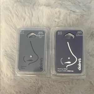 Claire's Titanium and Sterling Silver Nose Stud Set